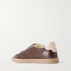 Coda Di Rondine Leather-Trimmed Waxed-Suede Sneakers - BK