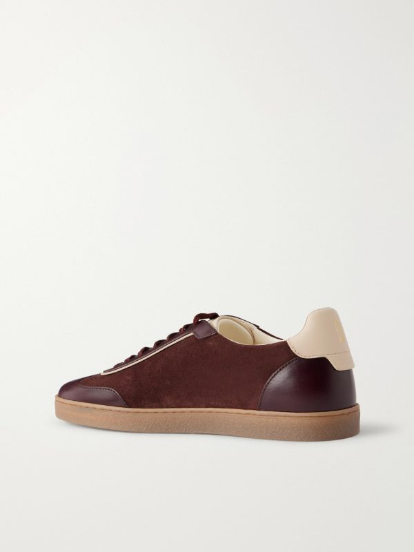 Coda di Rondine Leather-Trimmed Waxed-Suede Sneakers - BK Coda di Rondine Leather-Trimmed Waxed-Suede Sneakers - BK