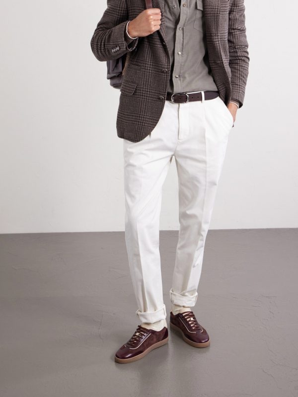 Coda di Rondine Leather-Trimmed Waxed-Suede Sneakers - OU Coda di Rondine Leather-Trimmed Waxed-Suede Sneakers - OU
