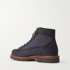Nylon-Trimmed Suede Hiking Boots - BK Nylon-Trimmed Suede Hiking Boots - BK