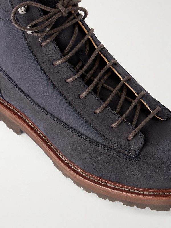 Nylon-Trimmed Suede Hiking Boots - CU Nylon-Trimmed Suede Hiking Boots - CU