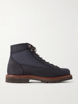 Nylon-Trimmed Suede Hiking Boots
