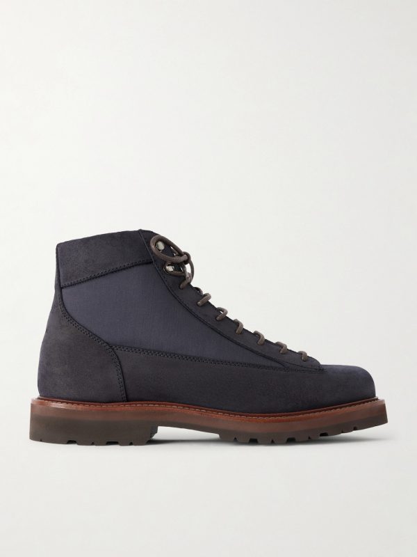 Nylon-Trimmed Suede Hiking Boots Nylon-Trimmed Suede Hiking Boots