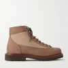Nylon-Trimmed Suede Hiking Boots
