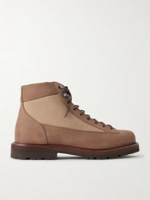 Nylon-Trimmed Suede Hiking Boots