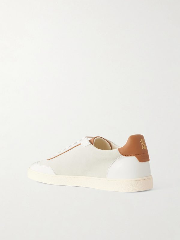 Coda di Rondine Leather-Trimmed Waxed-Suede Sneakers - BK