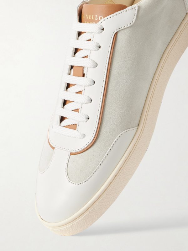 Coda di Rondine Leather-Trimmed Waxed-Suede Sneakers - CU