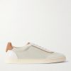 Coda di Rondine Leather-Trimmed Waxed-Suede Sneakers