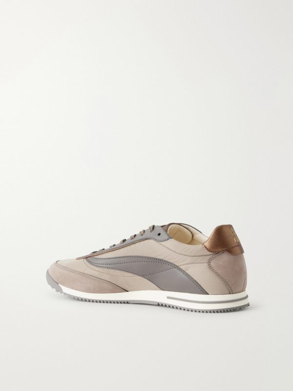 Suede and Leather-Trimmed Shell Sneakers - BK Suede and Leather-Trimmed Shell Sneakers - BK