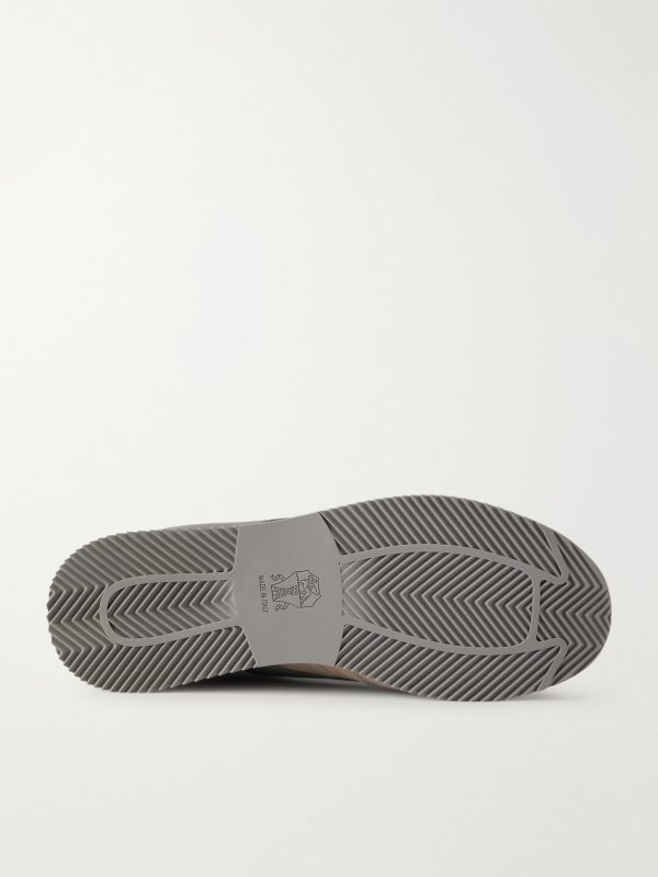 Suede and Leather-Trimmed Shell Sneakers - E1 Suede and Leather-Trimmed Shell Sneakers - E1