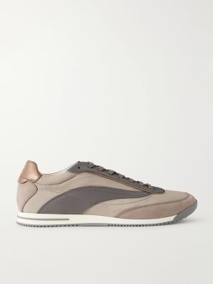 Suede and Leather-Trimmed Shell Sneakers Suede and Leather-Trimmed Shell Sneakers