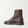 Shearling-Lined Full-Grain Leather Lace-Up Boots - BK Shearling-Lined Full-Grain Leather Lace-Up Boots - BK