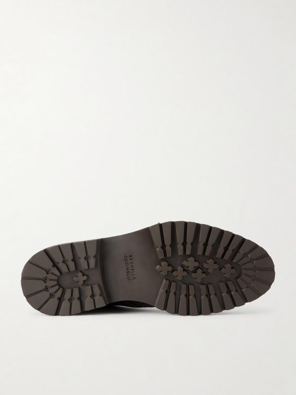Shearling-Lined Full-Grain Leather Lace-Up Boots - E1 Shearling-Lined Full-Grain Leather Lace-Up Boots - E1