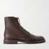 Shearling-Lined Full-Grain Leather Lace-Up Boots Shearling-Lined Full-Grain Leather Lace-Up Boots
