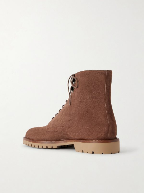 Suede Lace-Up Boots - BK