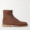 Suede Lace-Up Boots