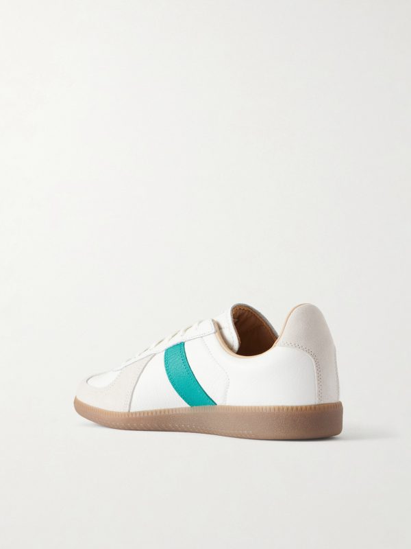 Suede-Trimmed Leather Sneakers - BK Suede-Trimmed Leather Sneakers - BK