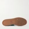 Suede-Trimmed Leather Sneakers - E1 Suede-Trimmed Leather Sneakers - E1
