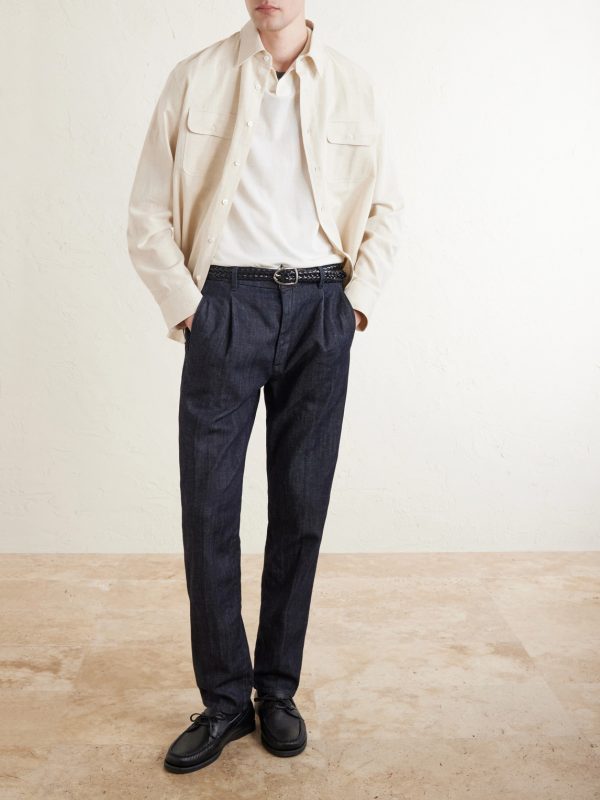 Straight-Leg Pleated Jeans - OU Straight-Leg Pleated Jeans - OU
