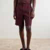 Maiolica Corallo Straight-Leg Pleated Linen Shorts - FR Maiolica Corallo Straight-Leg Pleated Linen Shorts - FR