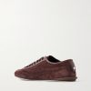 Leather-Trimmed Suede Sneakers - BK Leather-Trimmed Suede Sneakers - BK