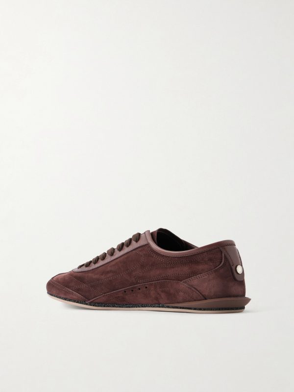 Leather-Trimmed Suede Sneakers - BK Leather-Trimmed Suede Sneakers - BK
