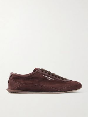 Leather-Trimmed Suede Sneakers Leather-Trimmed Suede Sneakers