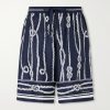 Marina Straight-Leg Printed Silk-Twill Drawstring Shorts Marina Straight-Leg Printed Silk-Twill Drawstring Shorts