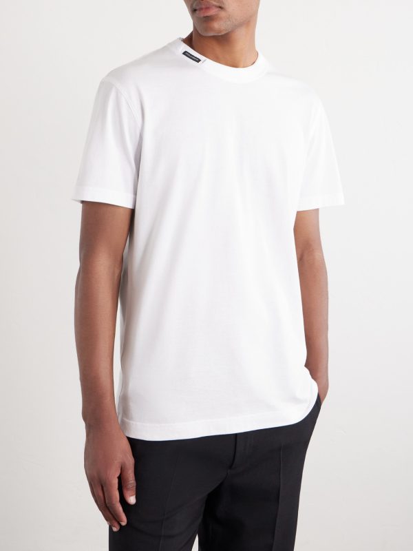 Logo-Appliquéd Cotton-Jersey T-Shirt - FR