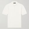 Logo-Embroidered Knitted Silk Polo Shirt Logo-Embroidered Knitted Silk Polo Shirt