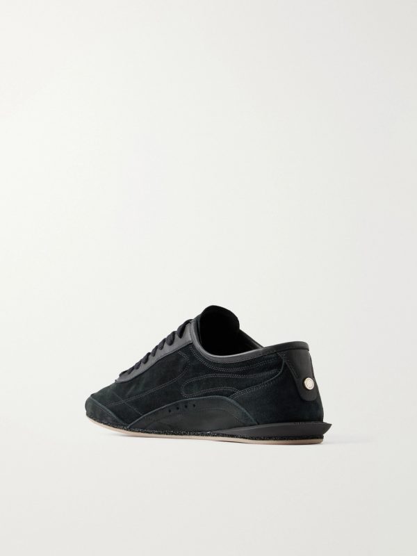 Leather-Trimmed Suede Sneakers - BK Leather-Trimmed Suede Sneakers - BK