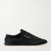 Leather-Trimmed Suede Sneakers Leather-Trimmed Suede Sneakers