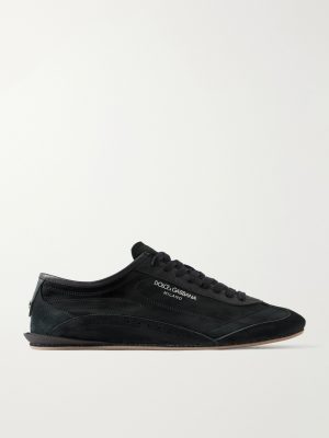 Leather-Trimmed Suede Sneakers