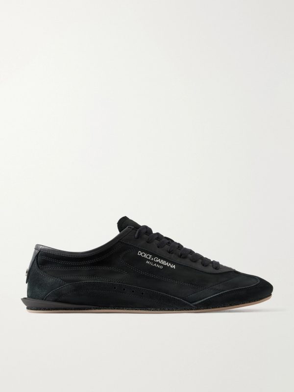 Leather-Trimmed Suede Sneakers Leather-Trimmed Suede Sneakers