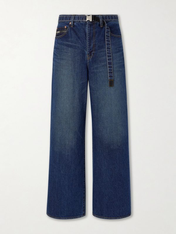 Belted Wide-Leg Jeans