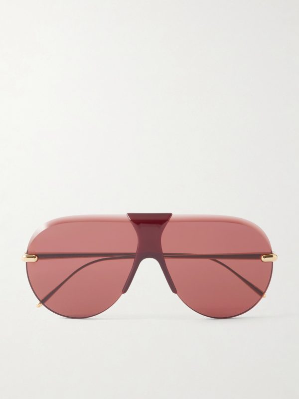 Aviator-style gold-tone and tortoiseshell acetate sunglasses Aviator-style gold-tone and tortoiseshell acetate sunglasses