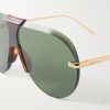 Aviator-style gold-tone and tortoiseshell acetate sunglasses - CU