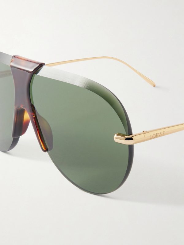 Aviator-style gold-tone and tortoiseshell acetate sunglasses - CU