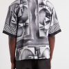Camp-Collar Printed Silk-Crepe De Chine Shirt - BK Camp-Collar Printed Silk-Crepe De Chine Shirt - BK