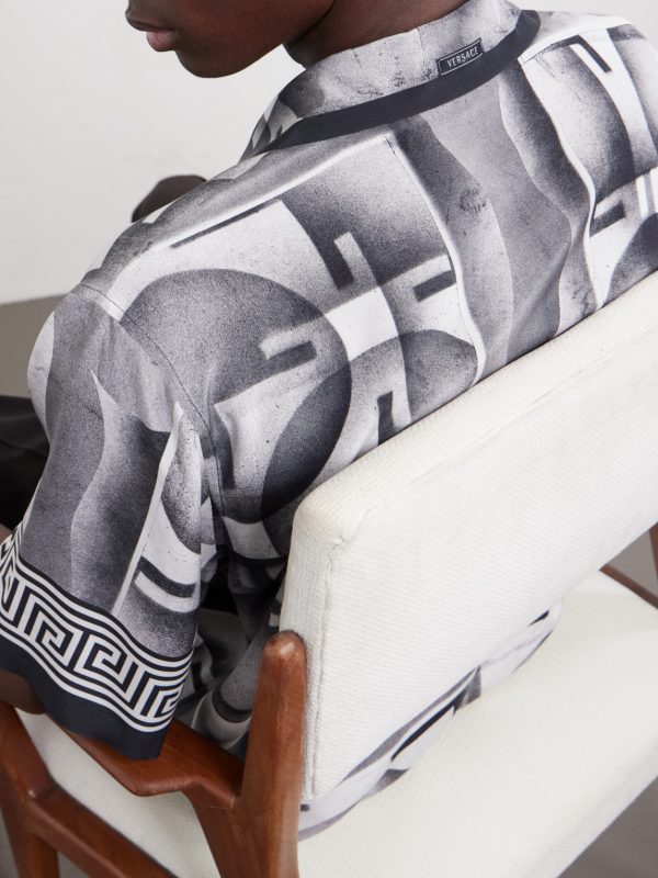 Camp-Collar Printed Silk-Crepe De Chine Shirt - CU Camp-Collar Printed Silk-Crepe De Chine Shirt - CU