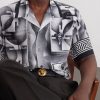 Camp-Collar Printed Silk-Crepe De Chine Shirt - E1 Camp-Collar Printed Silk-Crepe De Chine Shirt - E1