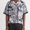 Camp-Collar Printed Silk-Crepe De Chine Shirt - FR Camp-Collar Printed Silk-Crepe De Chine Shirt - FR