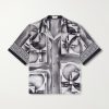 Camp-Collar Printed Silk-Crepe De Chine Shirt Camp-Collar Printed Silk-Crepe De Chine Shirt