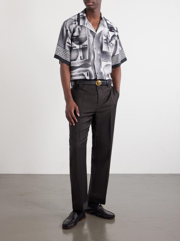Camp-Collar Printed Silk-Crepe De Chine Shirt - OU Camp-Collar Printed Silk-Crepe De Chine Shirt - OU