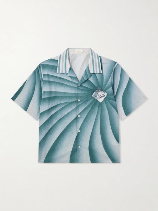 Camp-Collar Cotton-Poplin Shirt
