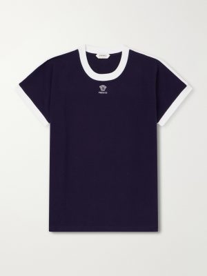 Medusa-Embroidered Cotton-Blend Jersey T-Shirt Medusa-Embroidered Cotton-Blend Jersey T-Shirt