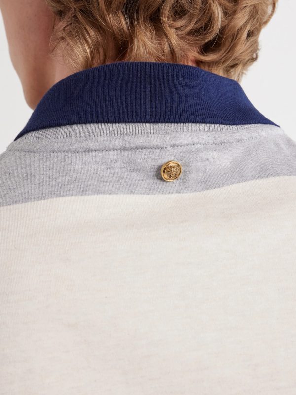 Logo-Embroidered Striped Cotton-Jersey Polo Shirt - CU Logo-Embroidered Striped Cotton-Jersey Polo Shirt - CU