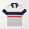 Logo-Embroidered Striped Cotton-Jersey Polo Shirt Logo-Embroidered Striped Cotton-Jersey Polo Shirt