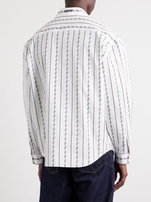 Striped Cotton-Blend Jacquard Shirt - BK Striped Cotton-Blend Jacquard Shirt - BK