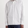 Striped Cotton-Blend Jacquard Shirt - FR Striped Cotton-Blend Jacquard Shirt - FR
